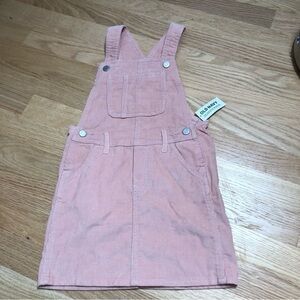 Old Navy Pink Corduroy Overall Dress Sz 5T Kids Girls